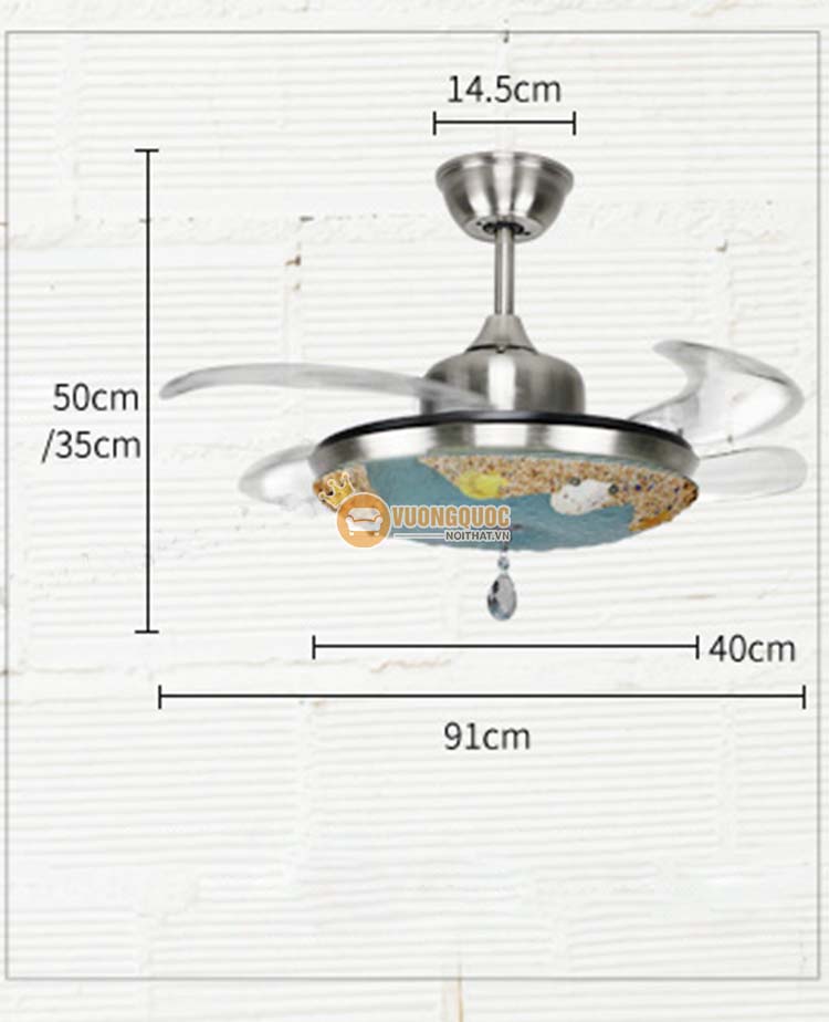 Quạt trần đèn hình sao biển YB215-5
